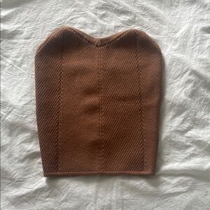 Aerie Chocolate Ribbed Strapless Top